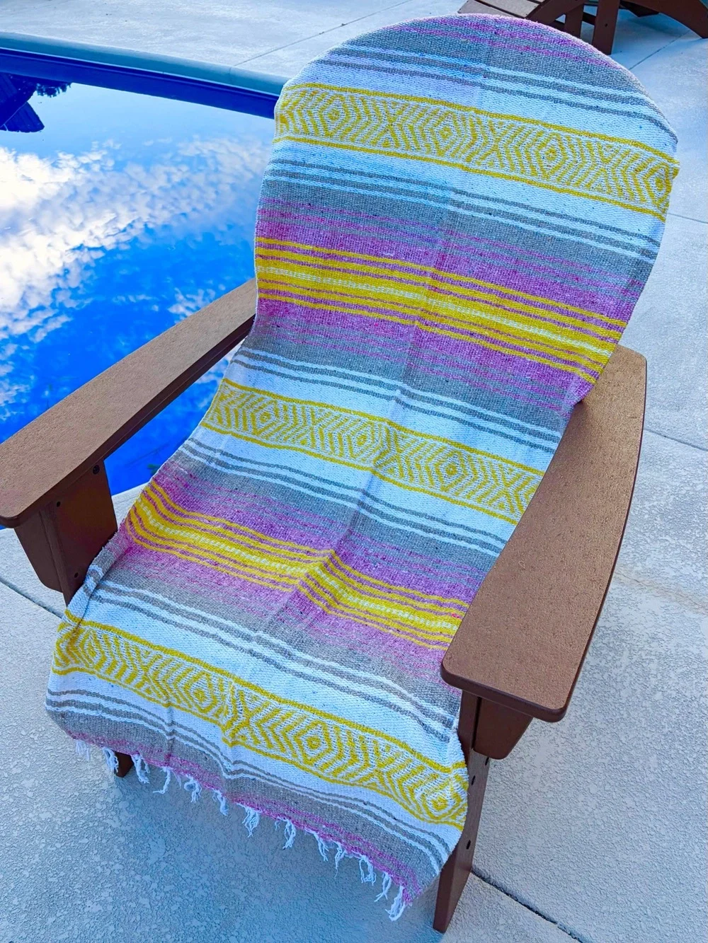 Mexican Falsa Blanket – Woven Striped Serape Throw with Fringe